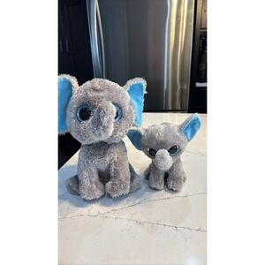 Set of 2 Ty Beanie Boos Peanut Elephant Plush Lot